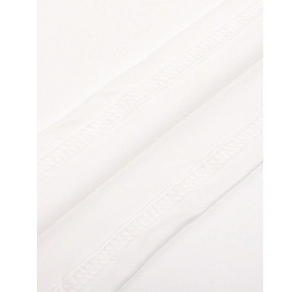 White Crew Neck Tee Shirt Abstract Face Floral Print - Picture 4 of 5